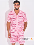 Ensemble short et chemise à motifs géométriques