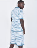 Ensemble short et chemise à motifs géométriques