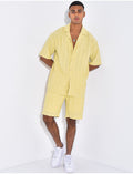 Ensemble short et chemise à motifs vagues en relief