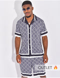 Ensemble short et chemise à motifs