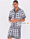 Ensemble short et chemise à motifs