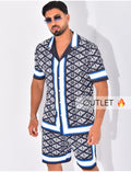 Ensemble short et chemise à motifs