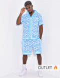 Ensemble short et chemise à motifs