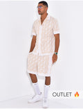 Ensemble short et chemise à motifs