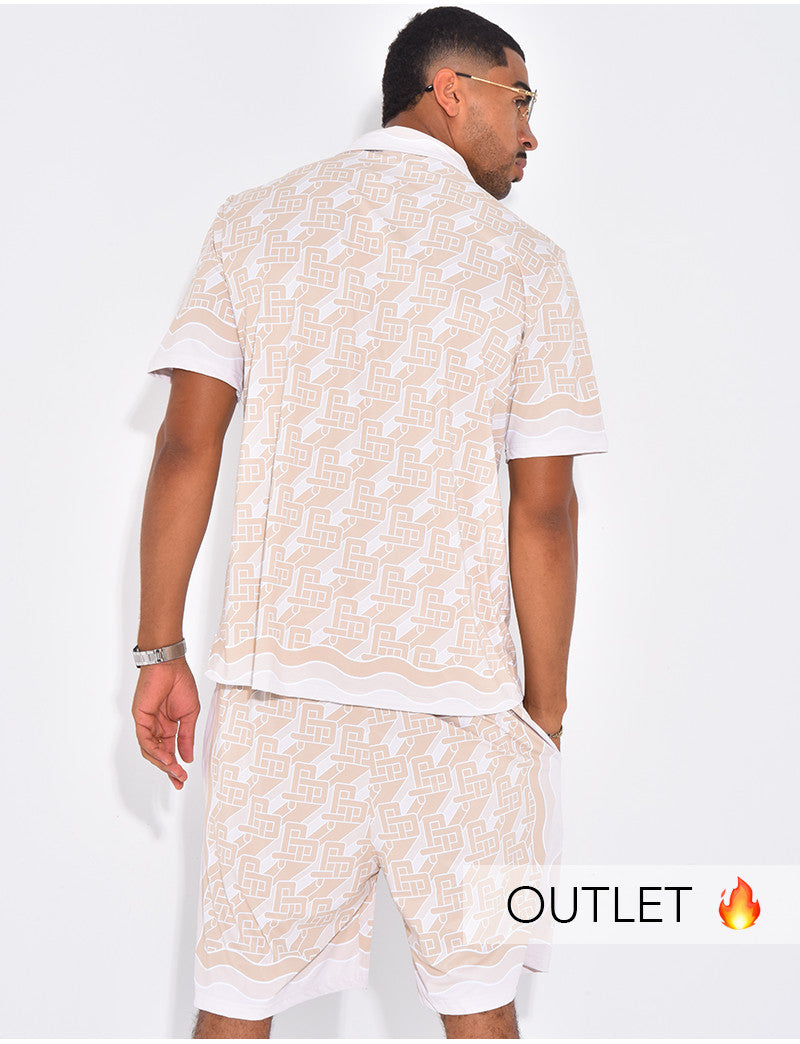 Ensemble short et chemise à motifs