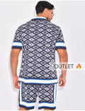 Ensemble short et chemise à motifs