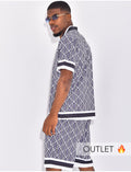 Ensemble short et chemise à motifs