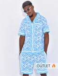 Ensemble short et chemise à motifs