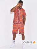 Ensemble short et chemise à motifs