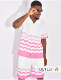 Ensemble short et chemise à motifs