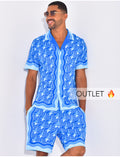 Ensemble short et chemise à motifs