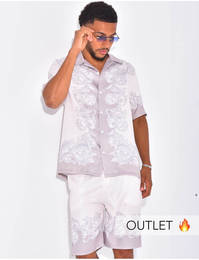 Ensemble short et chemise à motifs