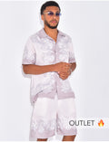 Ensemble short et chemise à motifs