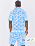 Ensemble short et chemise à motifs