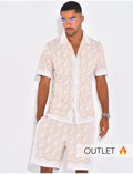 Ensemble short et chemise à motifs