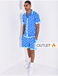 Ensemble short et chemise à motifs