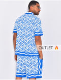 Ensemble short et chemise à motifs