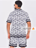 Ensemble short et chemise à motifs