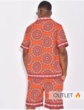 Ensemble short et chemise à motifs