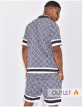 Ensemble short et chemise à motifs