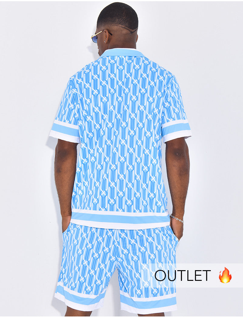 Ensemble short et chemise à motifs