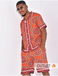 Ensemble short et chemise à motifs