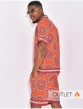 Ensemble short et chemise à motifs