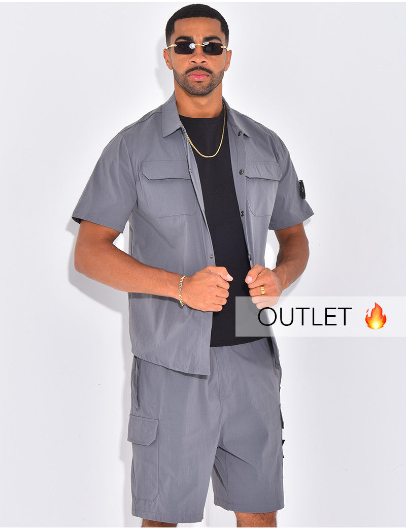 Ensemble short et chemise à poches