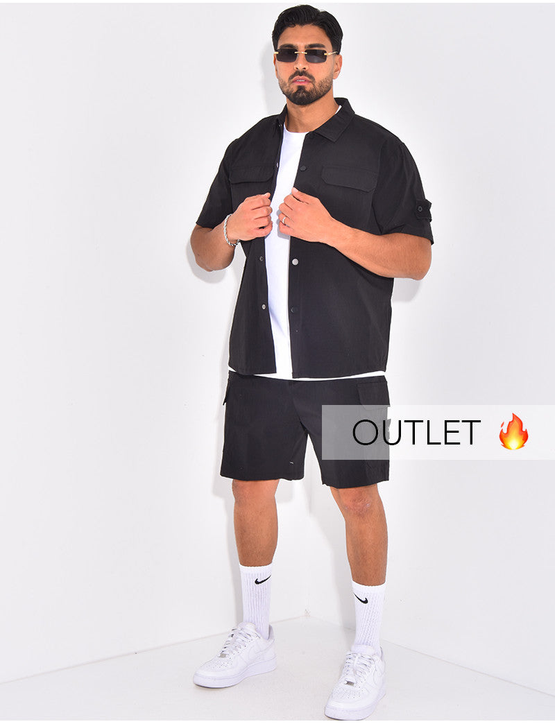 Ensemble short et chemise à poches