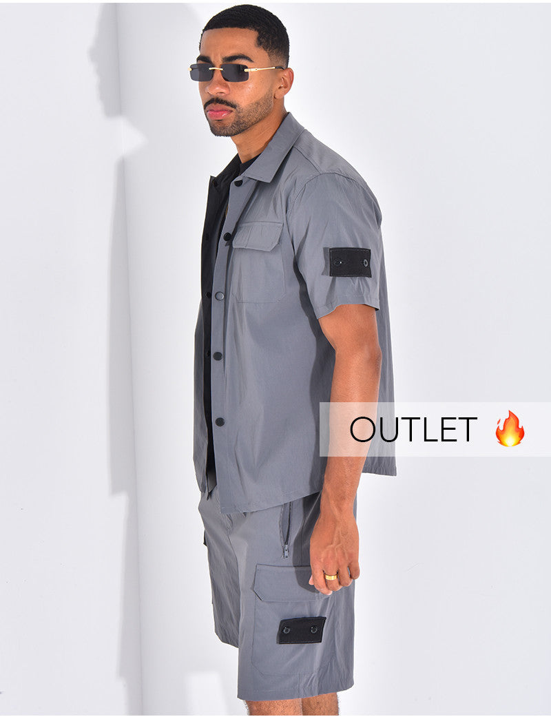 Ensemble short et chemise à poches