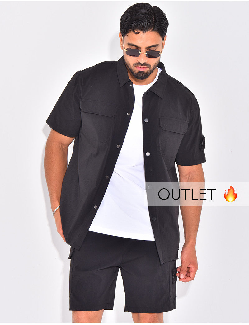 Ensemble short et chemise à poches