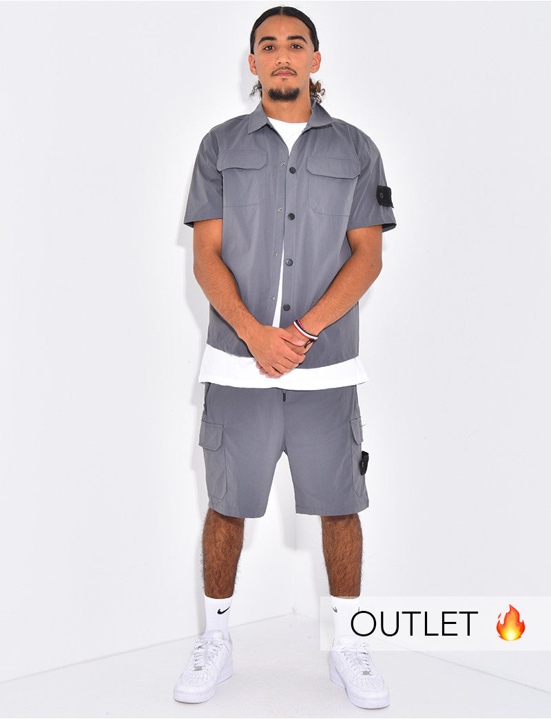 Ensemble short et chemise à poches