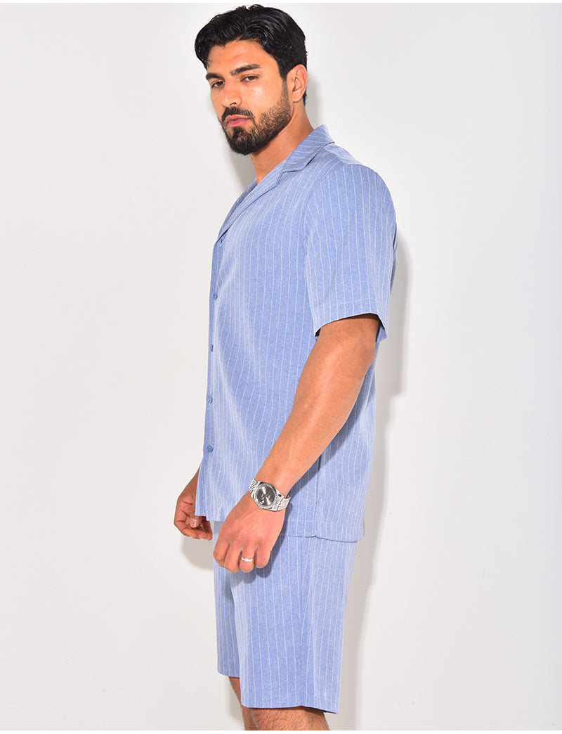 Ensemble short et chemise à rayures