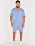 Ensemble short et chemise à rayures