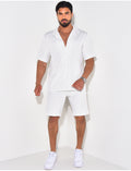 Ensemble short et chemise à rayures