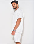 Ensemble short et chemise à rayures