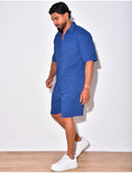 Ensemble short et chemise côtelé