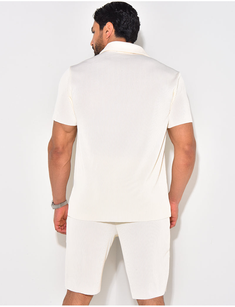 Ensemble short et chemise côtelé