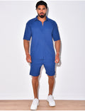 Ensemble short et chemise côtelé