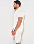 Ensemble short et chemise côtelé