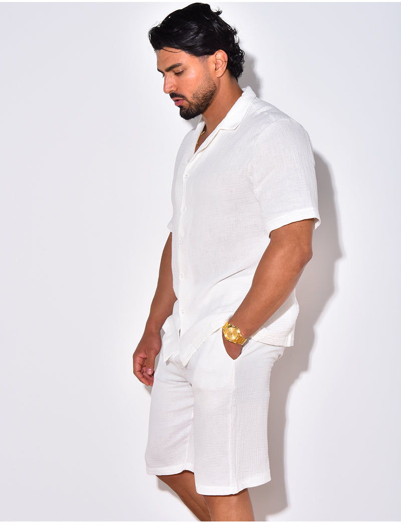 Ensemble short et chemise en coton