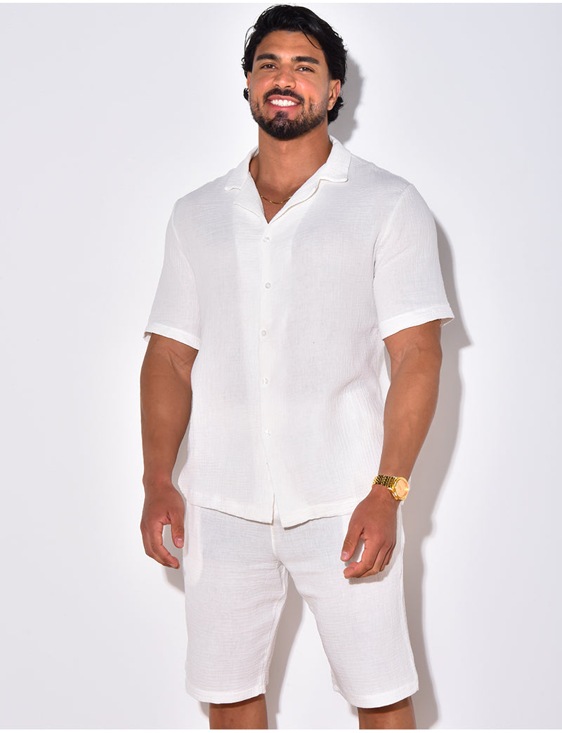 Ensemble short et chemise en coton