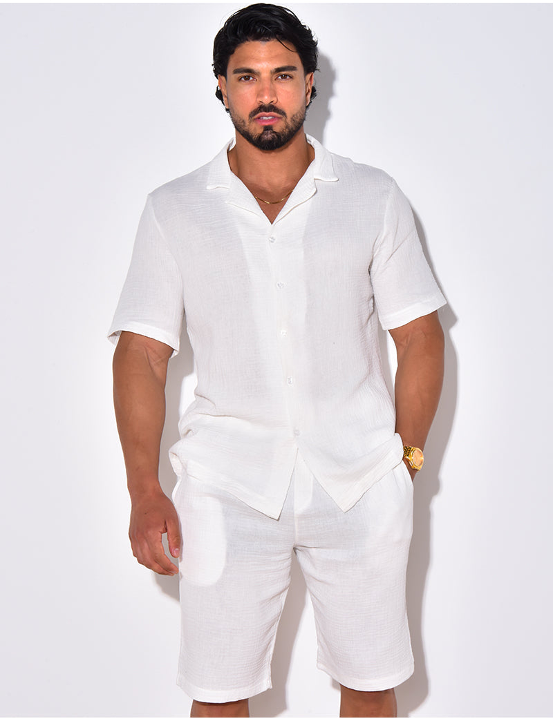 Ensemble short et chemise en coton