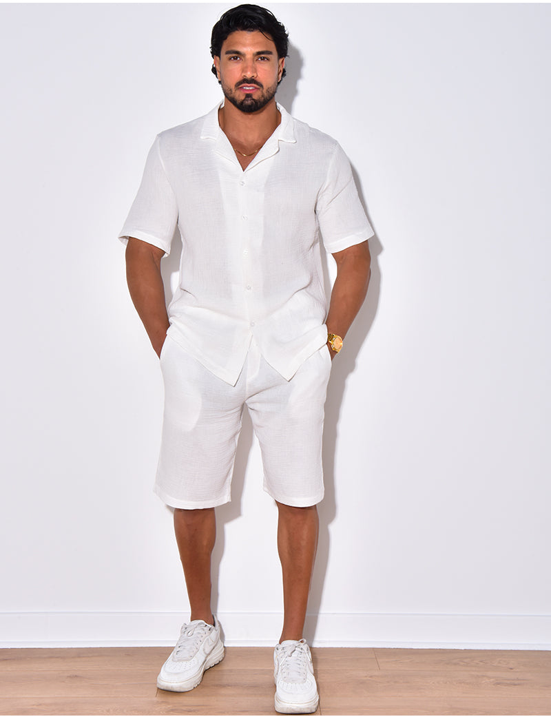 Ensemble short et chemise en coton