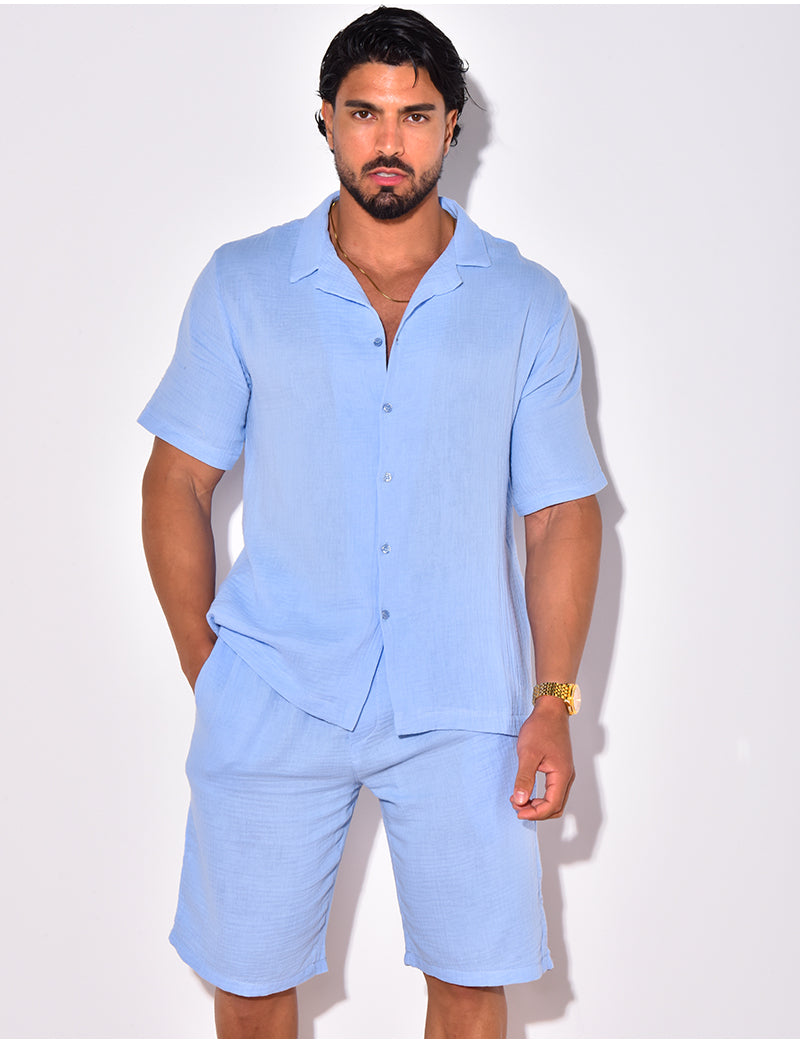 Ensemble short et chemise en coton