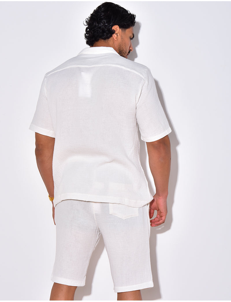 Ensemble short et chemise en coton