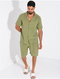 Ensemble short et chemise en gaze de coton