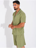 Ensemble short et chemise en gaze de coton