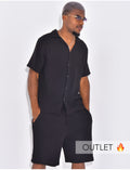Ensemble short et chemise en gaze de coton