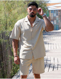 Ensemble short et chemise en nid d'abeille